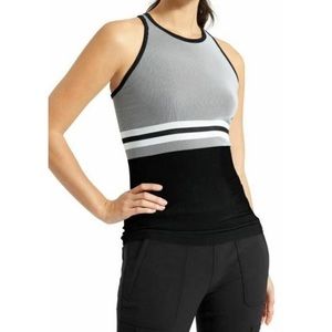 Athleta Stretch Striped High Neck Workout Tank